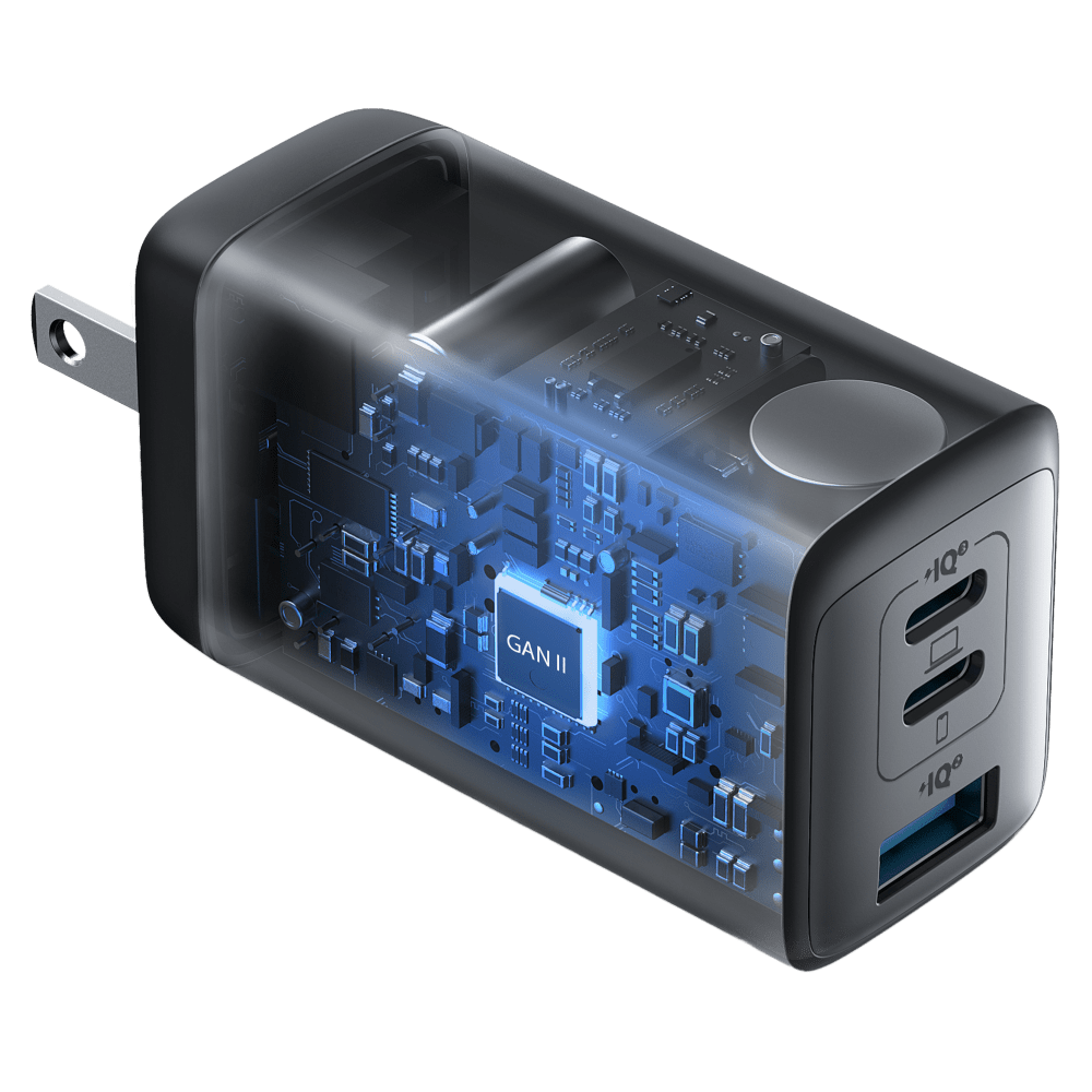 Anker PowerPort 3 3 Port Wall Charger 65W - Black Electronics - Tophatter Daily Deals