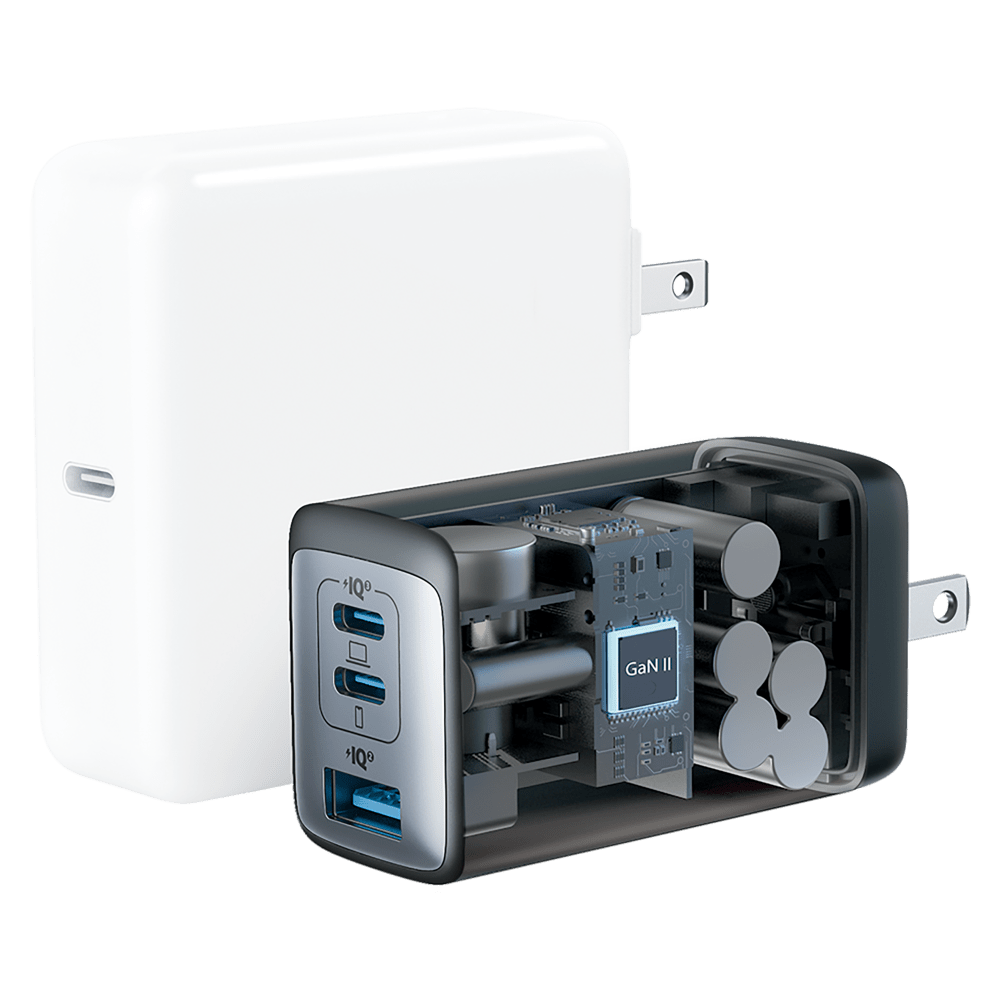 Anker PowerPort 3 3 Port Wall Charger 65W - Black Electronics - Tophatter Daily Deals