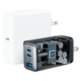 Anker PowerPort 3 3 Port Wall Charger 65W - Black Electronics - Tophatter Daily Deals