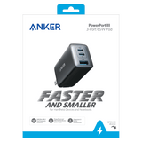 Anker PowerPort 3 3 Port Wall Charger 65W - Black Electronics - Tophatter Daily Deals