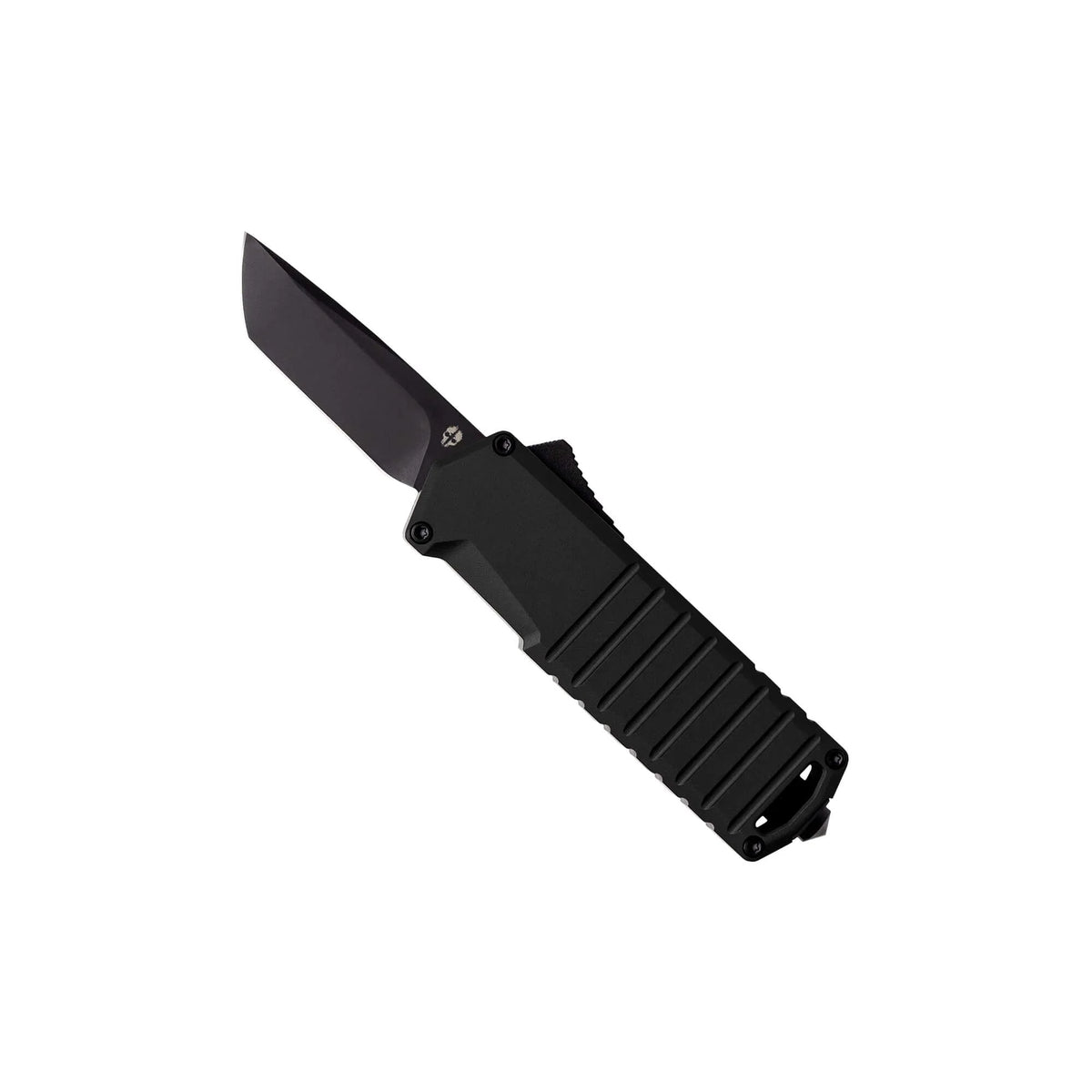 Tekto Knives A2 Badger - Automatic - Black Aluminum - Black D2 Steel Blade Automatic Knives - Tophatter Daily Deals