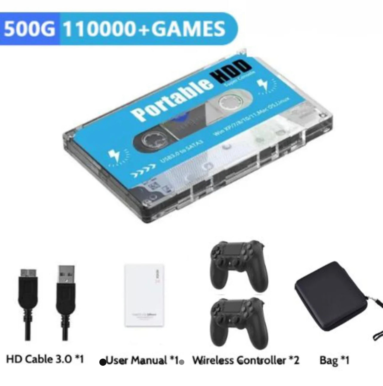 Retro Cassatte Retro Cassatte + 2 controllers + bag - Tophatter Daily Deals