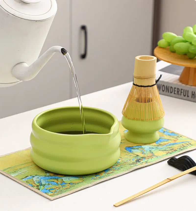 Matcha Set Ceramic Bowl With Bamboo Whisk Traditional - Tophatter Daily Deals