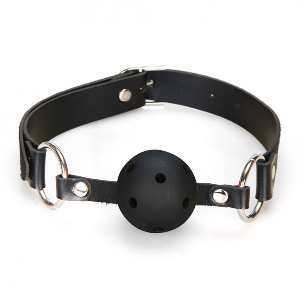 Lux Fetish Breathable Black Ball Gag with Adjustable Strap and Satin Blindfold > Bondage Gear > Gags and Bits - Tophatter Daily Deals