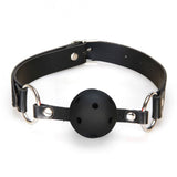 Lux Fetish Breathable Black Ball Gag with Adjustable Strap and Satin Blindfold > Bondage Gear > Gags and Bits - Tophatter Daily Deals