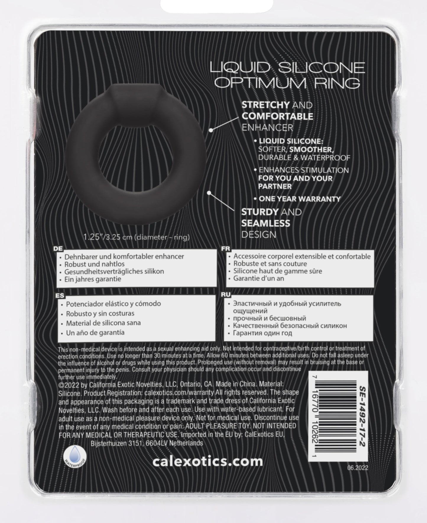 Alpha Liquid Silicone Optimum Ring Ultra Stretchy Black Size Medium > Cock Ring > Single - Tophatter Daily Deals