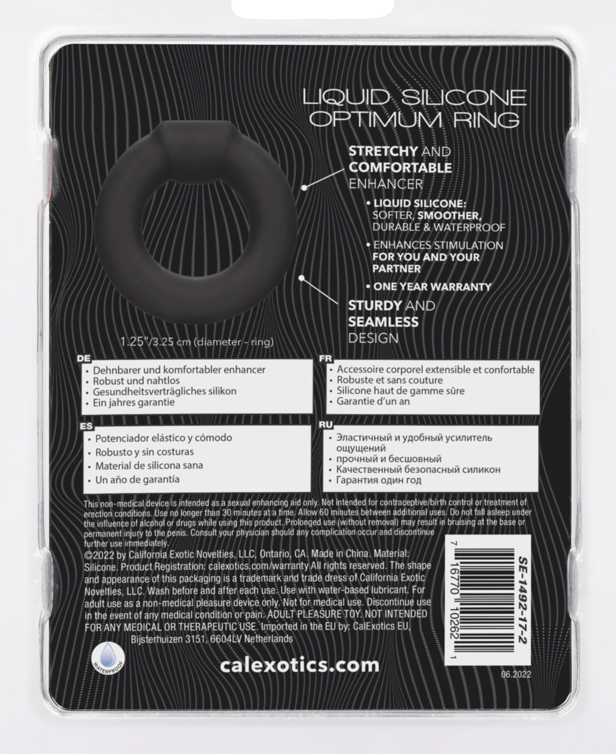 Alpha Liquid Silicone Optimum Ring Ultra Stretchy Black Size Medium > Cock Ring > Single - Tophatter Daily Deals