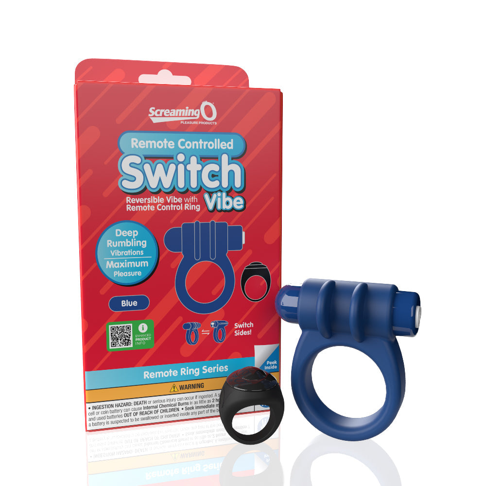 Remote Control Switch Vibe (Blue) – Rechargeable Waterproof Vibrating Cock Ring > Cock Ring > Vibrating - Tophatter Daily Deals