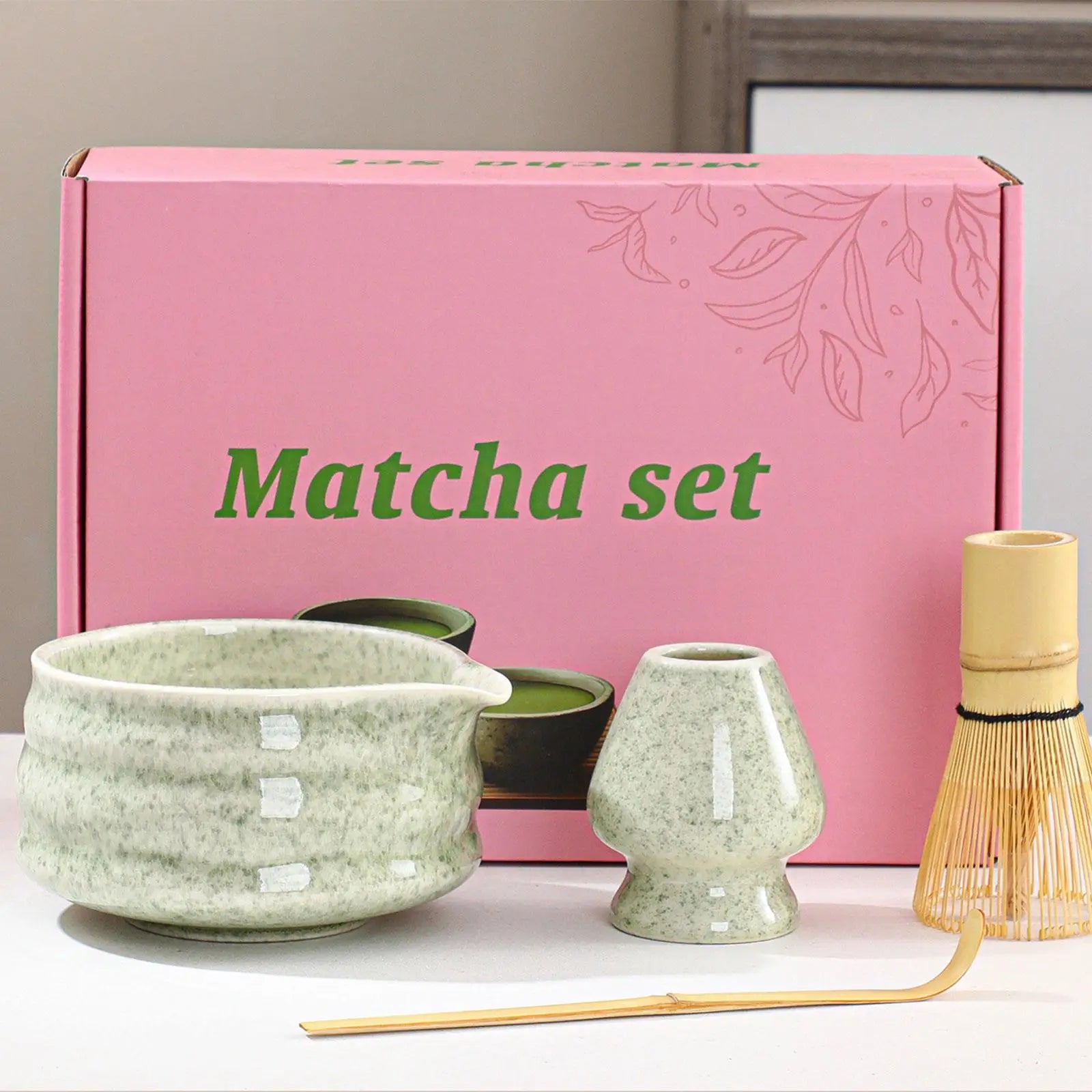Matcha Set Ceramic Bowl With Bamboo Whisk Traditional - Tophatter Daily Deals