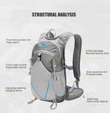 12L Waterproof Mountaineering Backpack Grey Backpacks - Tophatter Daily Deals