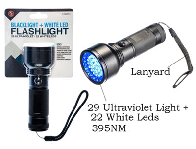 51-LED / 2 IN 1 UV Flashlight, 29-UV LED & 22-White LED - Tophatter Daily Deals