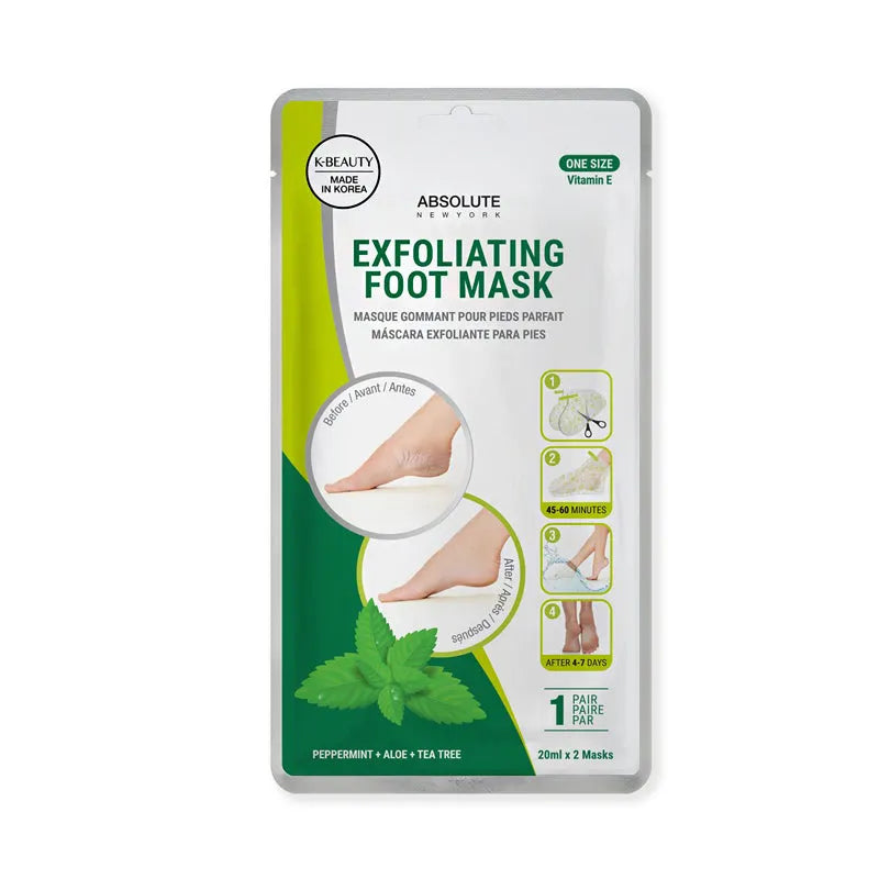 ABSOLUTE Exfoliating Foot Mask - Peppermint + Aloe + Tea Tree 0 0 Foot Mask - Tophatter Daily Deals
