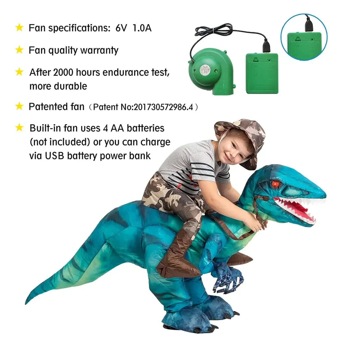 Lightweight Kids Inflatable Dinosaur Costume - Riding T Rex - Tophatter Daily Deals