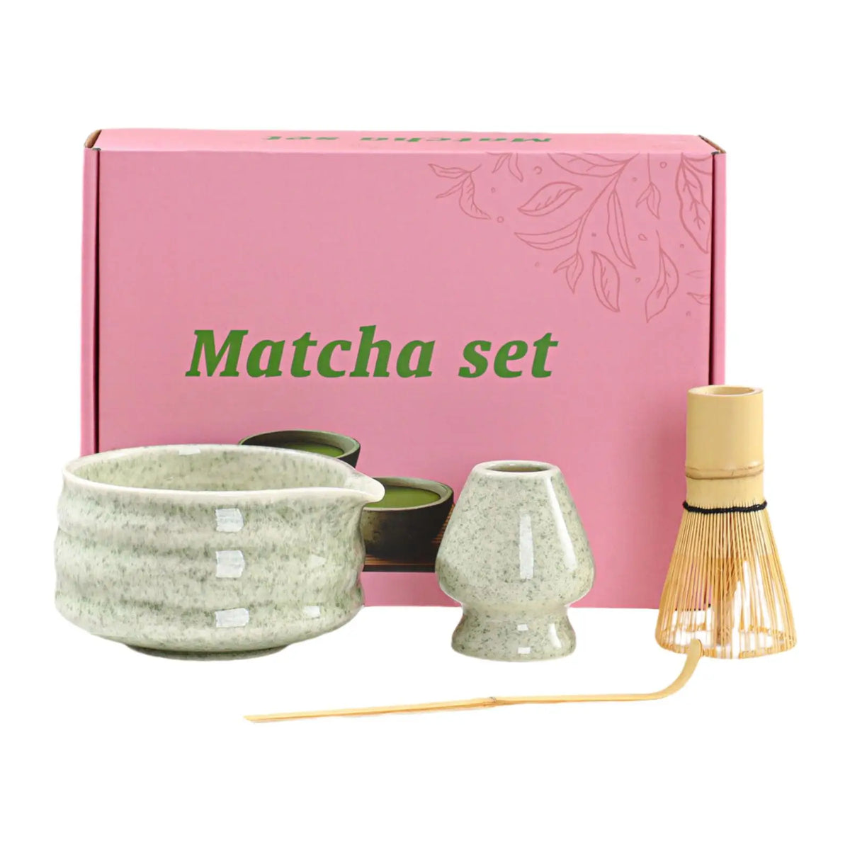 Matcha Set Ceramic Bowl With Bamboo Whisk Traditional Set B - Tophatter Daily Deals