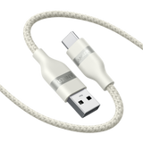 Anker USB-A to USB-C Cable (3 ft / 6 ft, Upcycled-Braided) White 6 ft Batteries & Power Accessories - Tophatter Daily Deals