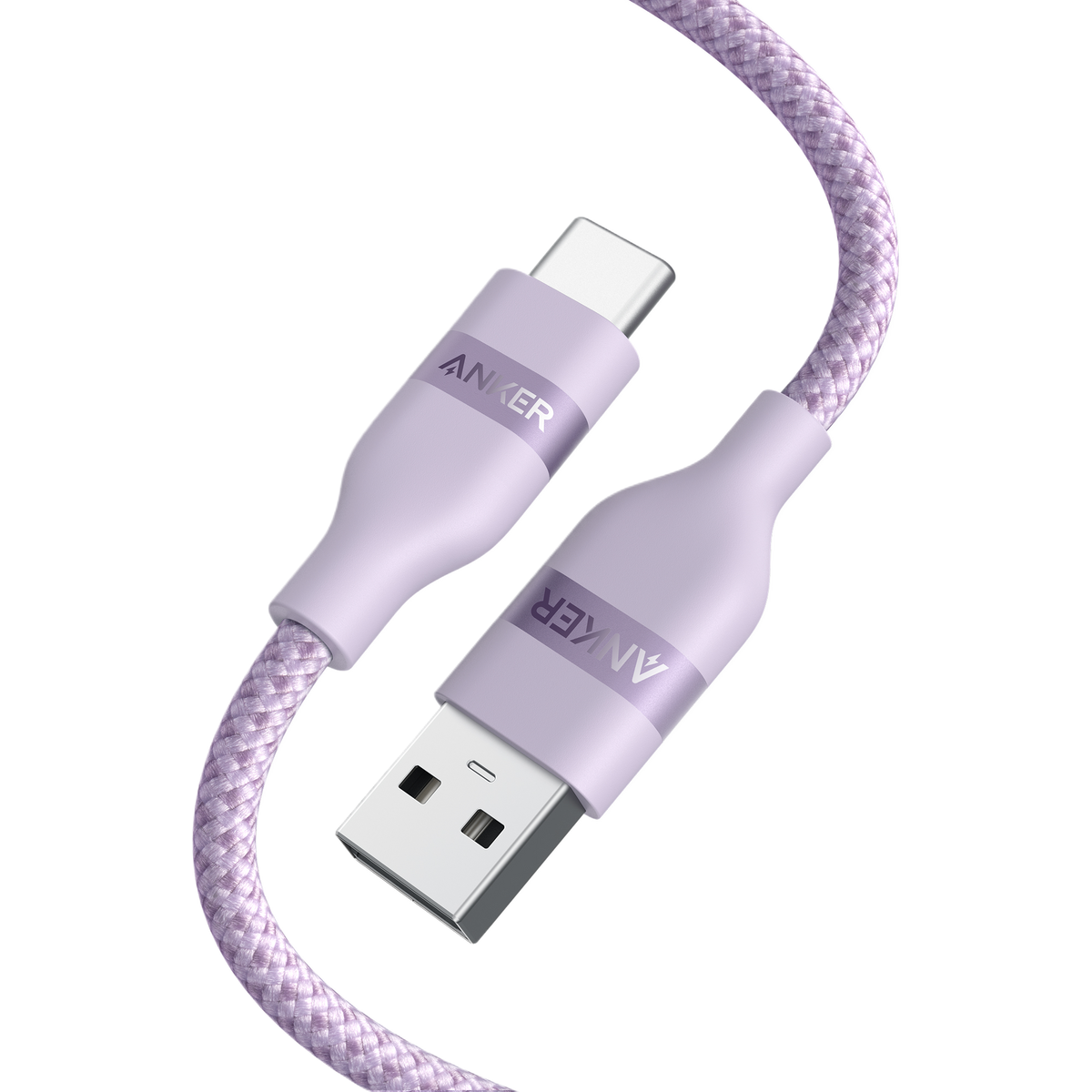 Anker USB-A to USB-C Cable (3 ft / 6 ft, Upcycled-Braided) Violet 3 ft Batteries & Power Accessories - Tophatter Daily Deals