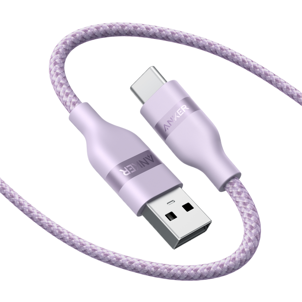 Anker USB-A to USB-C Cable (3 ft / 6 ft, Upcycled-Braided) Violet 6 ft Batteries & Power Accessories - Tophatter Daily Deals