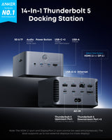 Anker Prime TB5 Docking Station (14-in-1, 8K, Thunderbolt 5 ) USB Hubs & Docking Stations - Tophatter Daily Deals