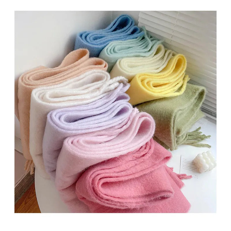 Oversized Women Scarf - Long Fringed Fluffy Wool Winter - Tophatter Daily Deals