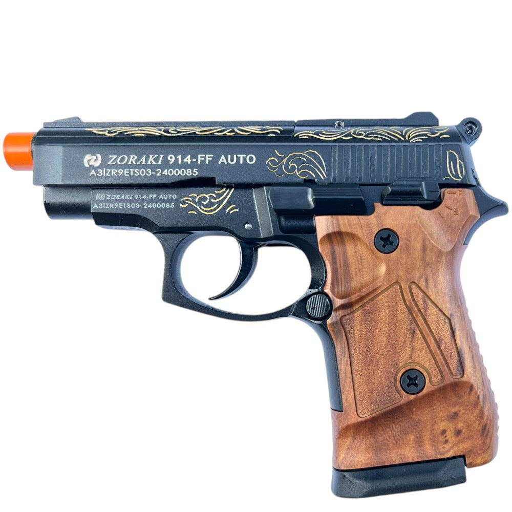 Zoraki 914 9mm Blank Full Auto Firing Engraved Machine Pistol - TOPHATTER'S ARMORY DEALS Collectible Weapons - Tophatter Daily Deals