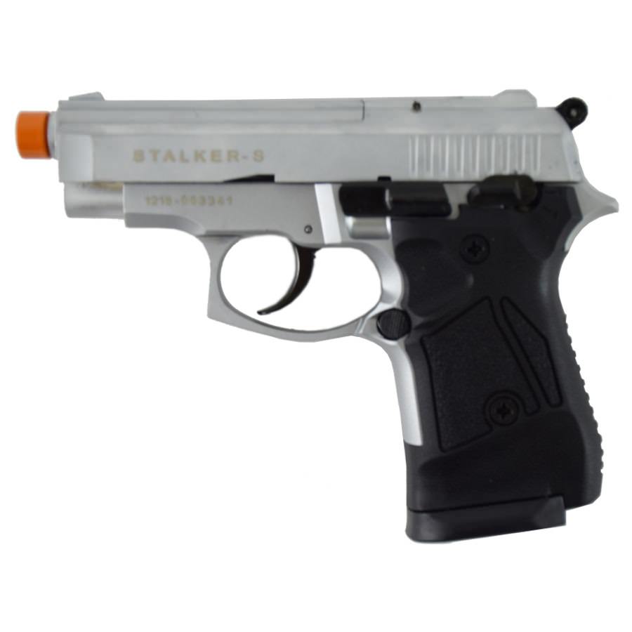 Stalker 914 Silver Finish - Full Automatic 9mm Blank Firing Replica Gun - Tophatter's Army Products & Self Defense Collectible Weapons - Tophatter Daily Deals