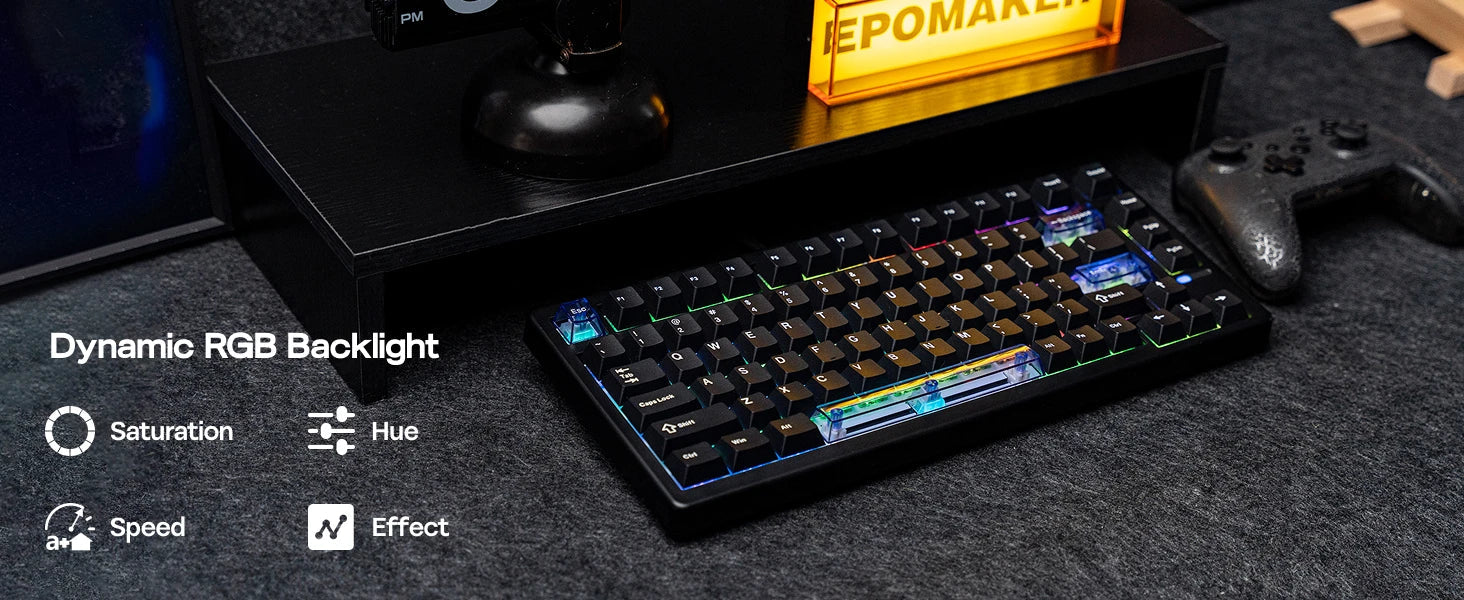 Mechanical Keyboard 75 Percent Hot Swap Gasket Mount Wired - Tophatter Daily Deals