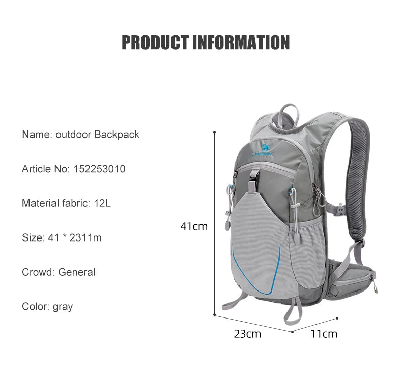 12L Waterproof Mountaineering Backpack Grey Backpacks - Tophatter Daily Deals