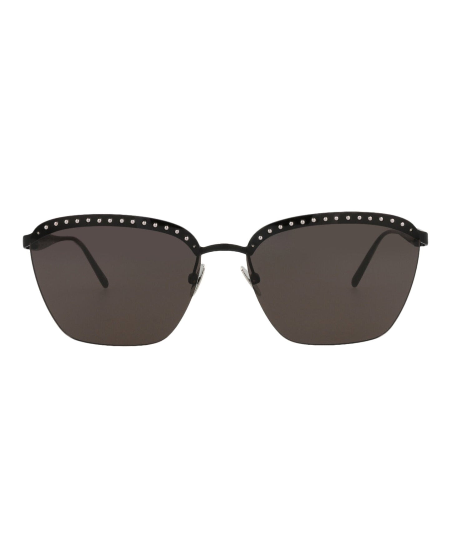 Alaia Square-Frame Metal Sunglasses Black Black Grey Sunglasses - Tophatter Daily Deals