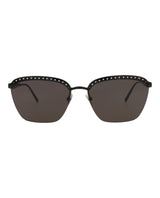 Alaia Square-Frame Metal Sunglasses Black Black Grey Sunglasses - Tophatter Daily Deals