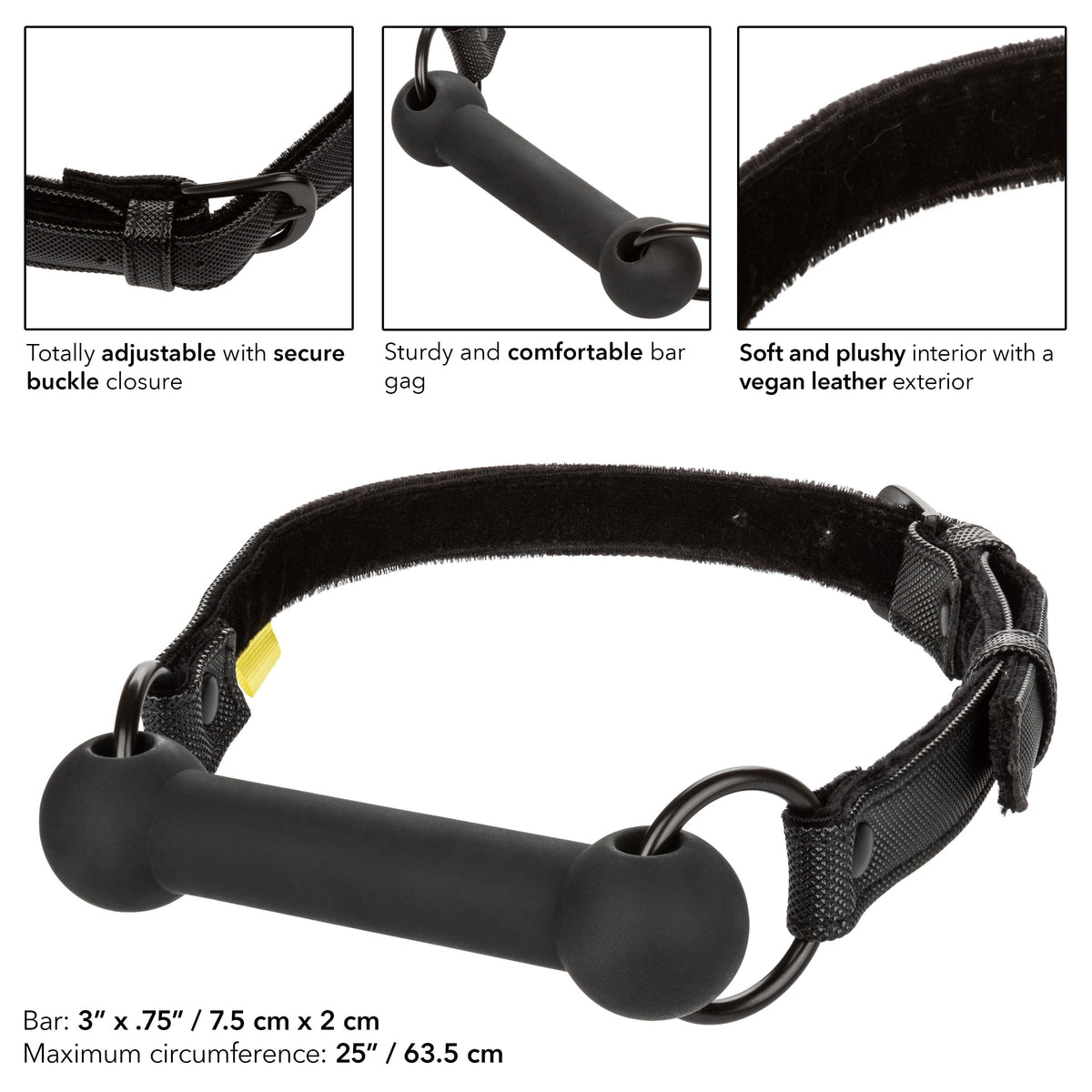 Boundless Bar Gag – Body-Safe Silicone Bar Gag with Vegan Leather Strap > Bondage Gear > Gags and Bits - Tophatter Daily Deals