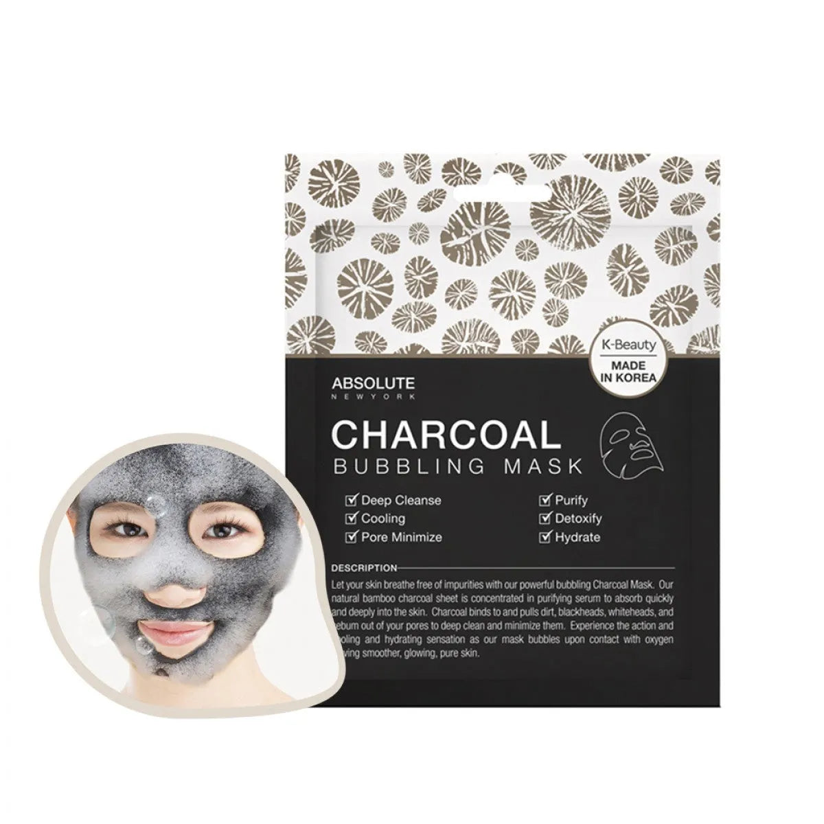 ABSOLUTE Charcoal Bubbling Mask 0 0 Bubbling Mask - Tophatter Daily Deals