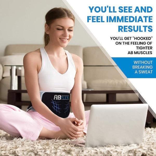 Stomach Toner Belt - ABFLEX Ab Toning Belt and Ab Stimulator for Slender Toned Stomach Muscles Black Health Care - Tophatter Daily Deals