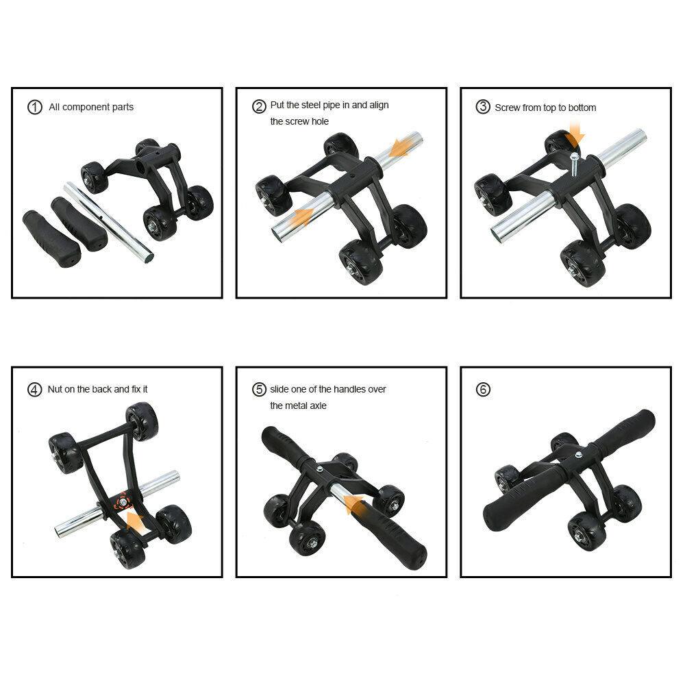 Best Ab Machine for Home - AB Roller Set 6 in 1 Fitness Kit, Resistance Band, Jump Rope Set Exercise & Fitness - Tophatter Daily Deals