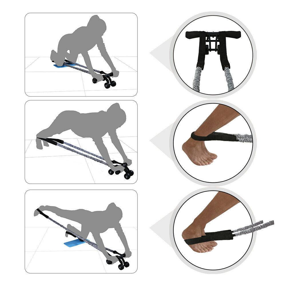 Best Ab Machine for Home - AB Roller Set 6 in 1 Fitness Kit, Resistance Band, Jump Rope Set Exercise & Fitness - Tophatter Daily Deals