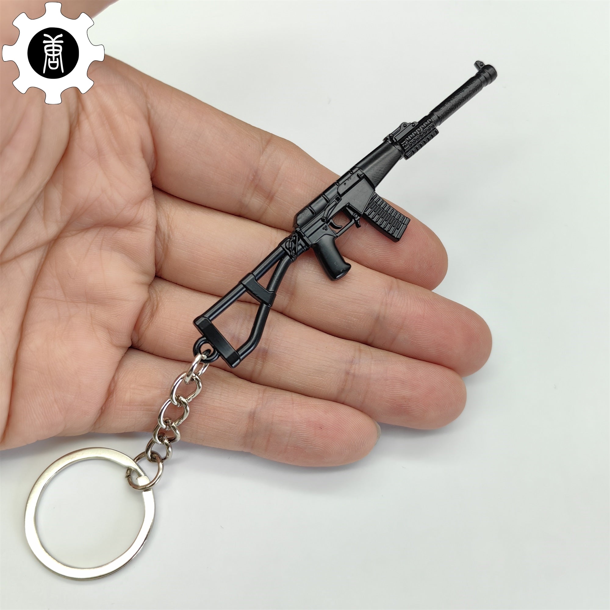 Mini AC-VAL Assault Rifle Model Metal Keychain Keychain - Tophatter Daily Deals