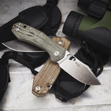 GiantMouse ACE Atelier - "Mini Grand" - Green Canvas Micarta - ELMAX Collectors - Tophatter Daily Deals