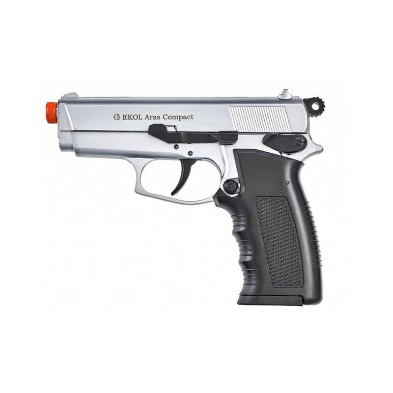 ARAS Compact HP Nickel Finish - 9MM Front Firing Blank Firing Replica Gun Collectible Weapons - Tophatter Daily Deals