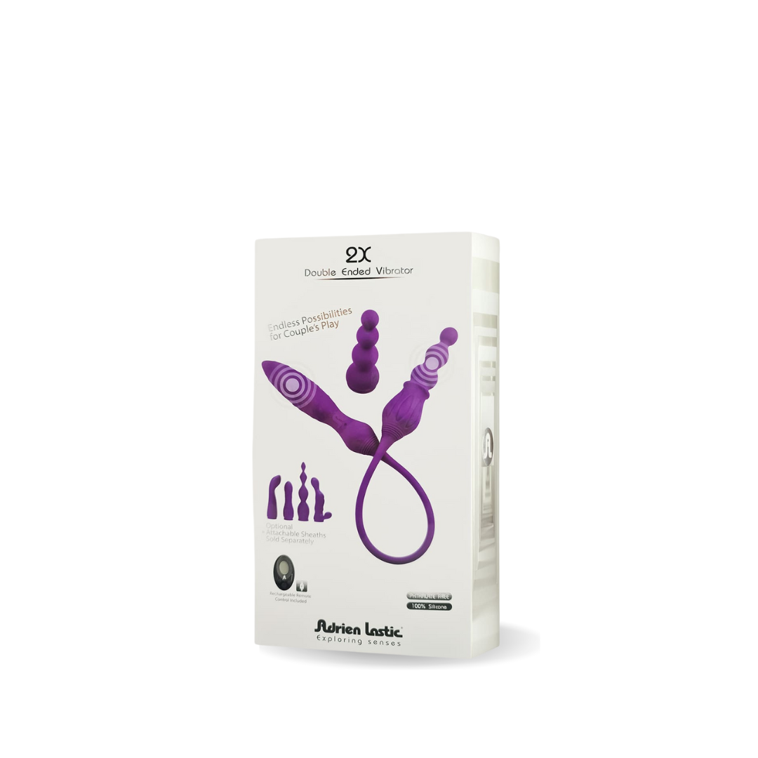 Adrien Lastic 2X + LRS (Purple) – Waterproof Double Ended Dildo with Remote Control and Vibration Modes > Dildos > Double Dildos - Tophatter Daily Deals