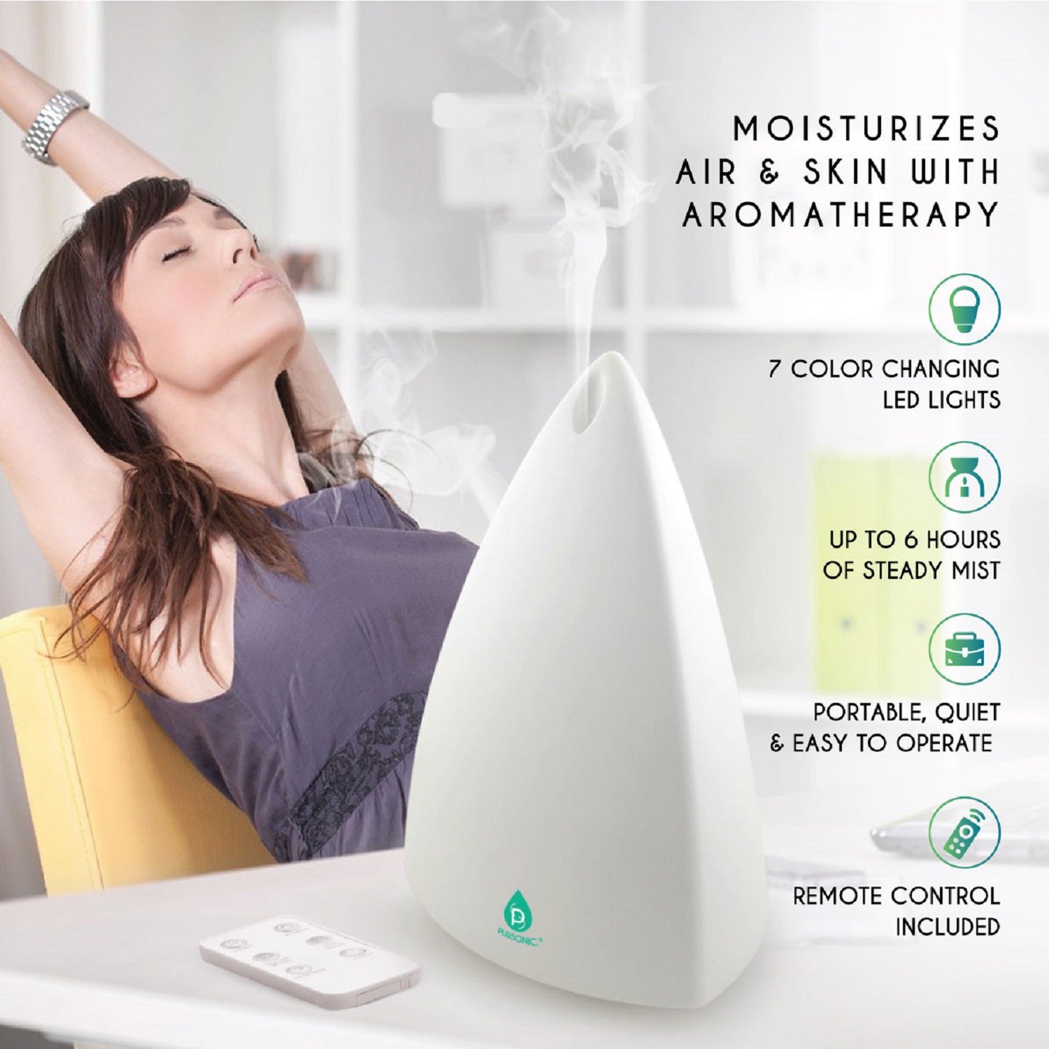 Pursonic Essential Oil Diffuser Diffusers - Tophatter Daily Deals