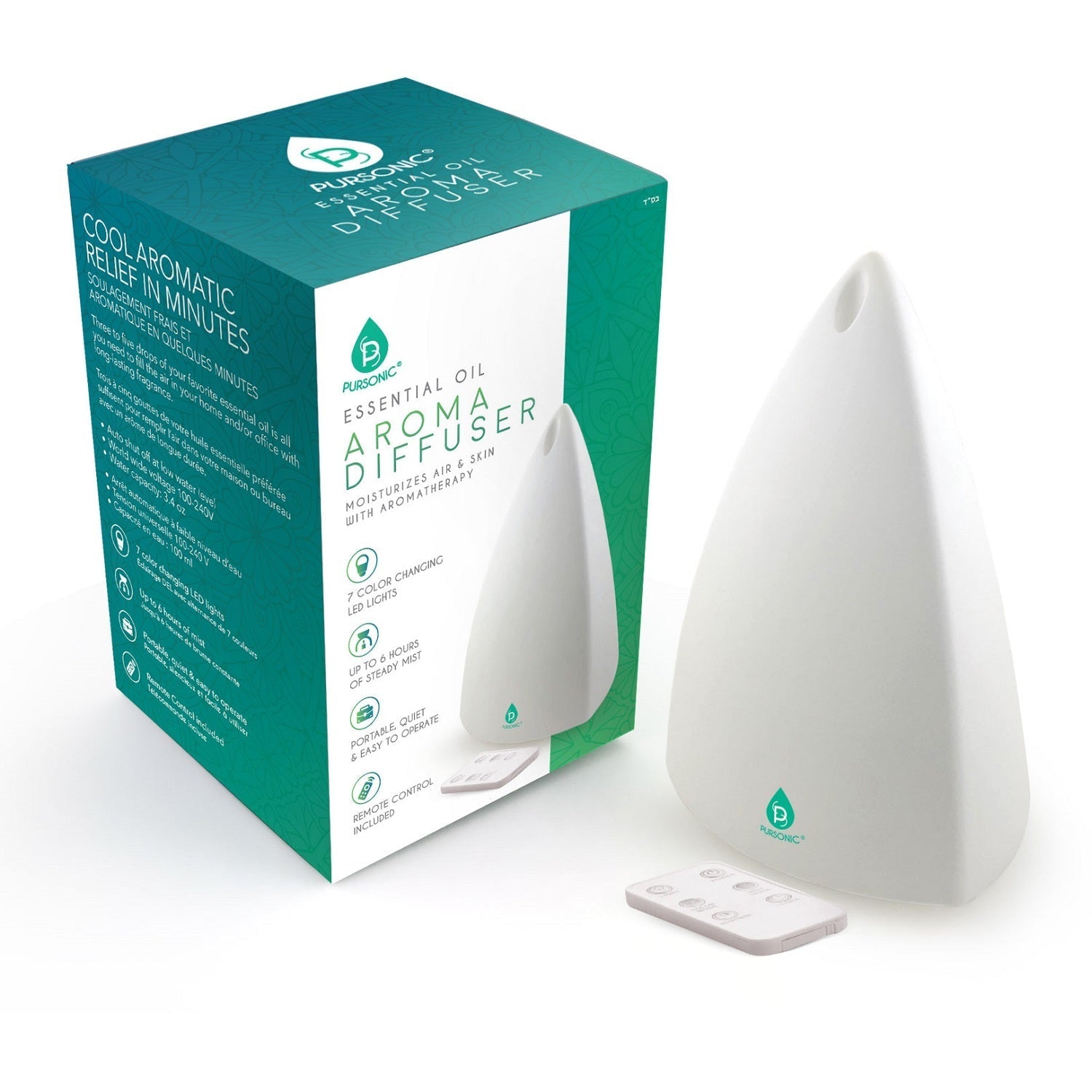 Pursonic Essential Oil Diffuser White Diffusers - Tophatter Daily Deals