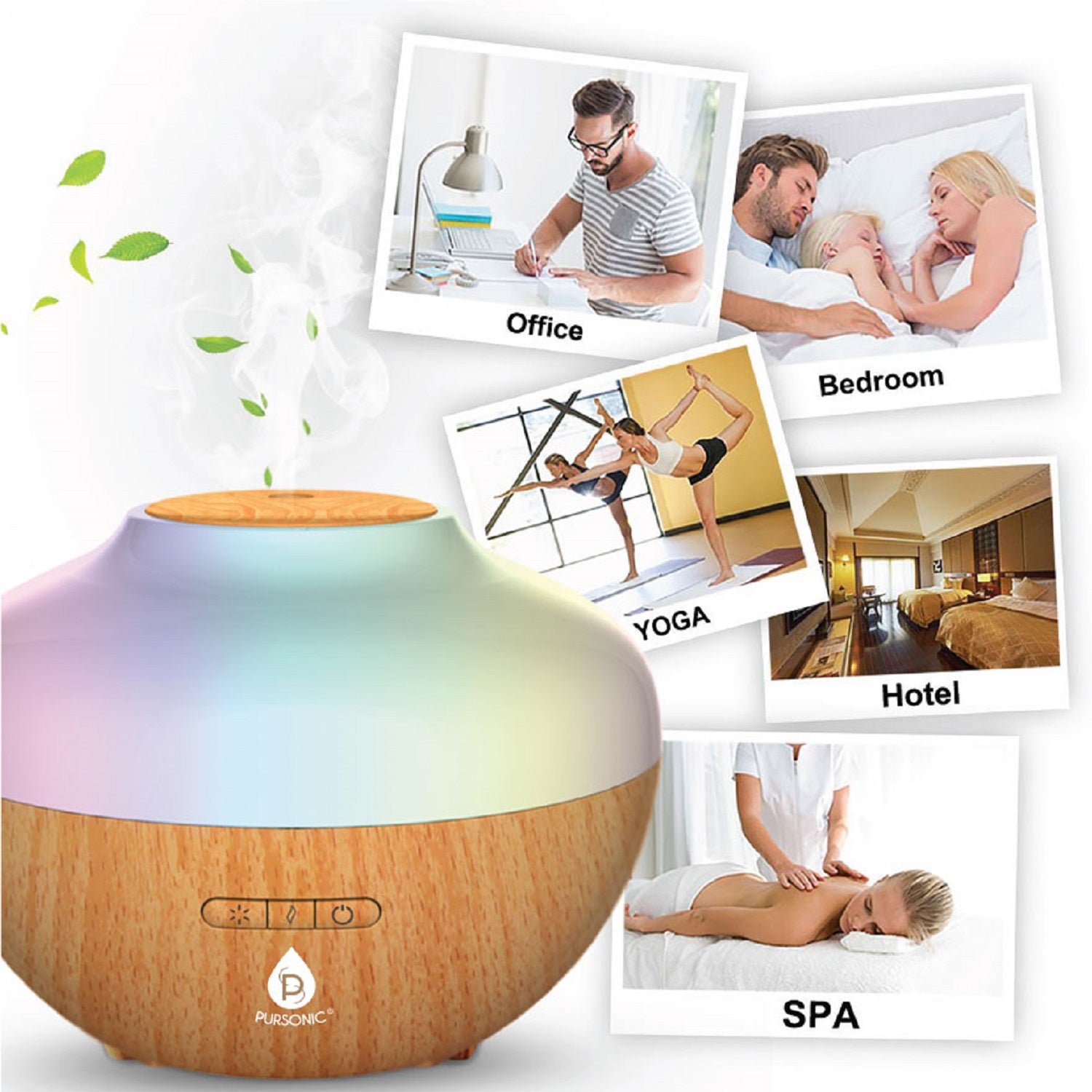Pursonic Essential Oil Aroma Diffuser Diffusers - Tophatter Daily Deals