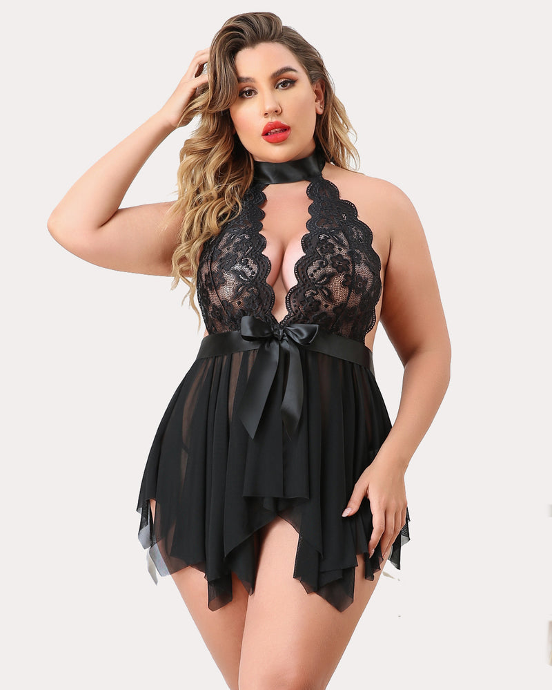 Plus Size Babydoll Teddy Lingerie Sets-Plus size - Tophatter Daily Deals