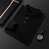 Soft Classic Men's Polo Sweater - Long Sleeve Knit, Casual Black - Tophatter Daily Deals