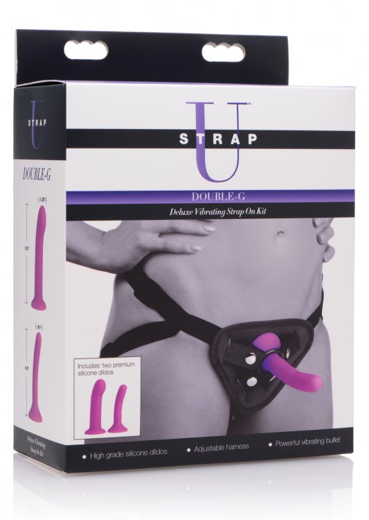 Strap U Double G Deluxe Vibrating Strap-On Kit Harnesses - Tophatter Daily Deals