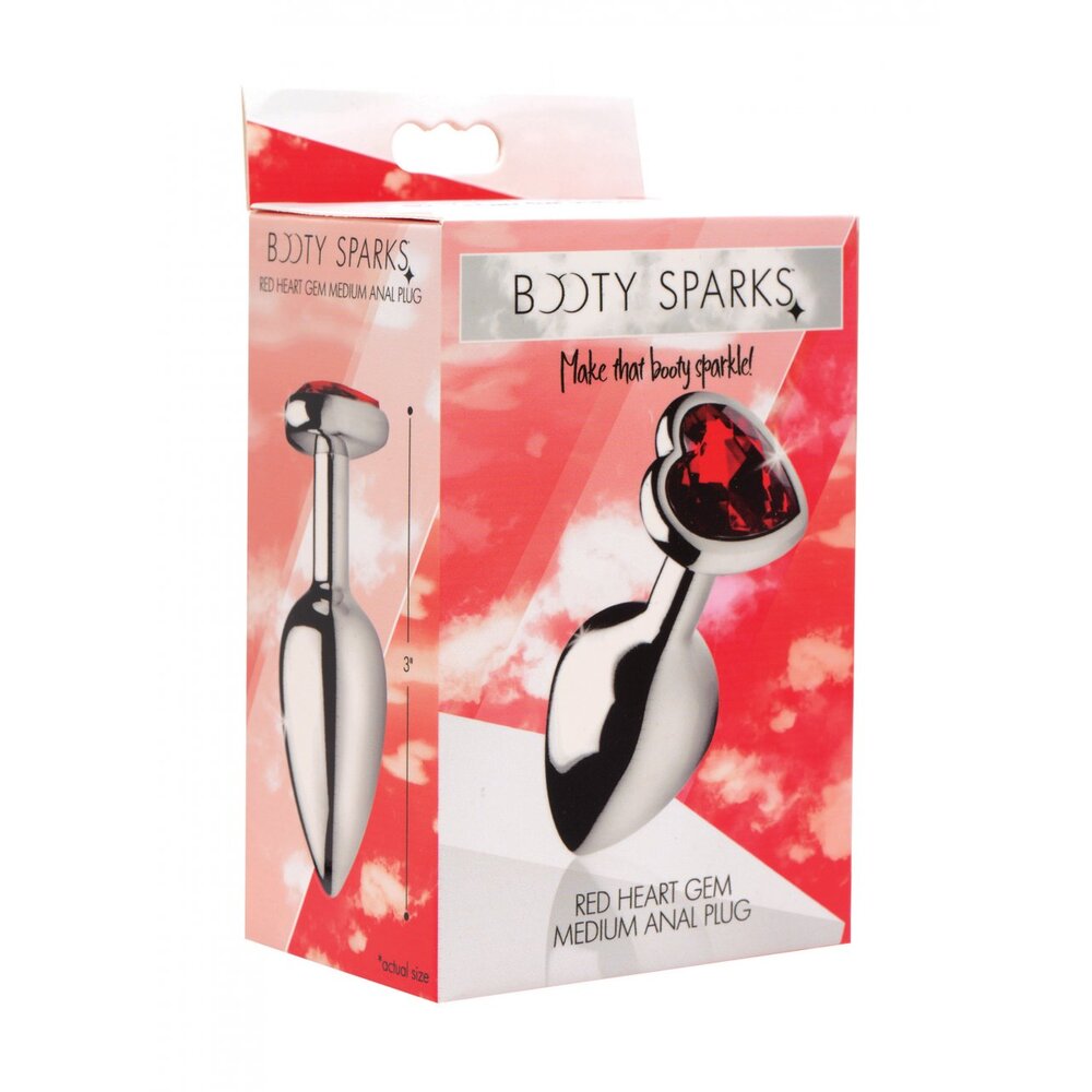 Booty Sparks 3.3" Red Heart Aluminum Anal Plug > Anal Range > Jewel Butt Plugs - Tophatter Daily Deals