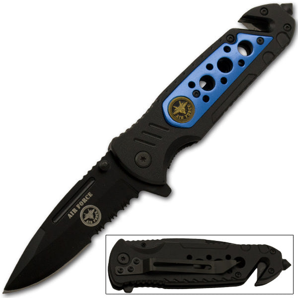 Air Force Tactical Rescue Spring Assisted Knife - Tophatter's Guns'N'Weapons Store Collectible Weapons - Tophatter Daily Deals