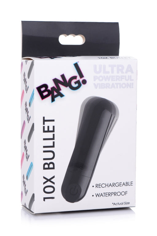 Bang 10X Rechargeable Vibrating Bullet (Black) – Compact Bullet Vibrator > Vibrators > Mini Vibrators - Tophatter Daily Deals