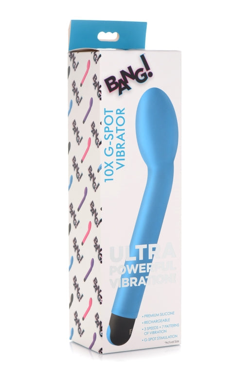 Bang 10X G-Spot Vibrator Blue 8.2 Inch Silicone Powerful Ergonomic Design > Sex Toys For Ladies > G-Spot Vibrators - Tophatter Daily Deals