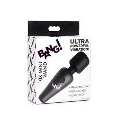 Bang 10X Vibrating Mini Silicone Wand Black - Travel Friendly, Flexible Neck, Rechargeable > Sex Toys > Mini Massagers - Tophatter Daily Deals