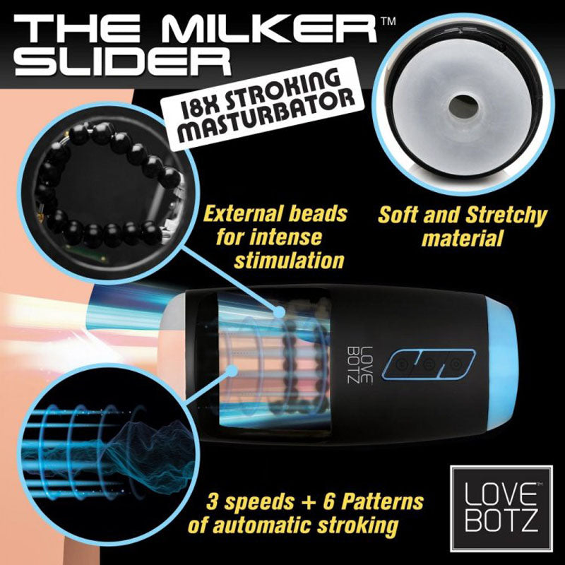 LoveBotz The Milker Slider – Automatic Stroking Masturbator with 18X Speed Control > Sex Toys For Men > Masturbators Premium - Tophatter Daily Deals